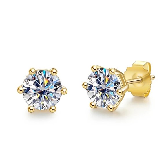 Certified 4ct. t.w. Diamond Stud Earrings 18k Gold over Italy Silver - Picture 5 of 16